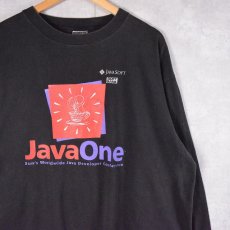 画像1: 90's JAVA USA製 "Java One" コンピューター企業 ロゴプリントロンT BLACK XL (1)