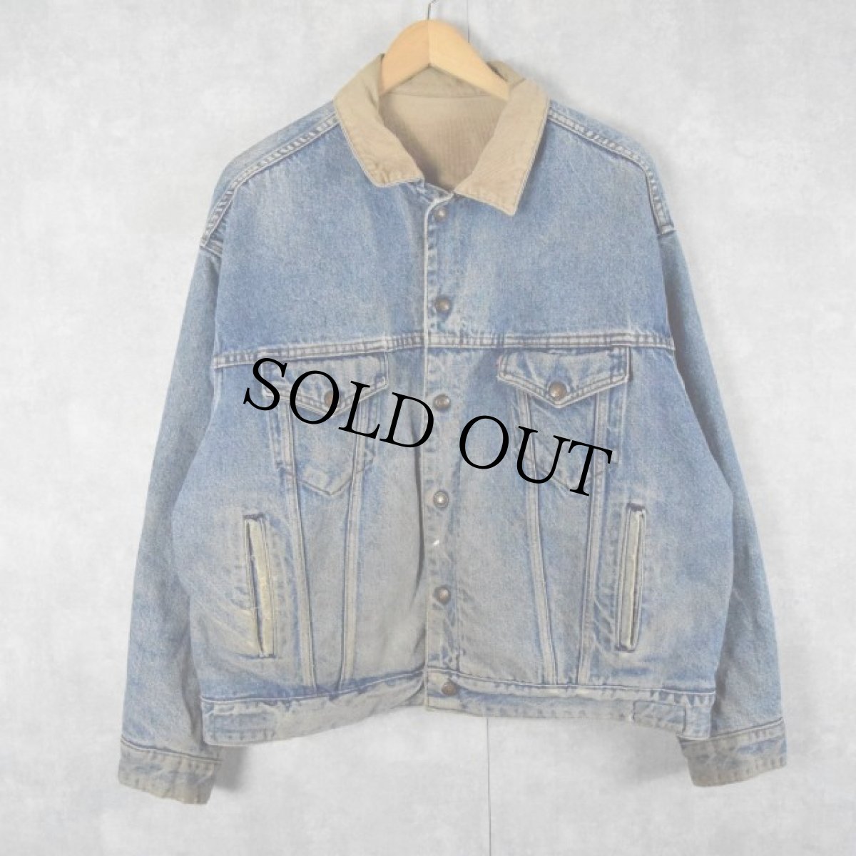 画像2: 90's Levi's 70548 USA製 コーデュロイ×デニム リバーシブルジャケット LARGE (2)