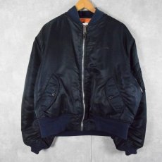 画像1: 90's Schott Bros. inc. 民間用 MA-1 フライトジャケット NAVY LARGE (1)