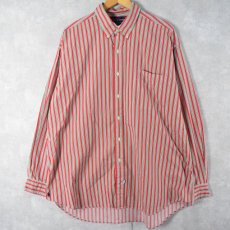 画像1: Ralph Lauren "The Big Shirt" ストライプ柄 ボタンダウンコットンシャツ XL (1)