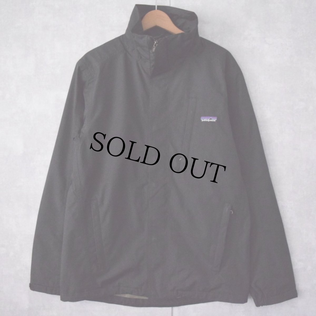 画像1: 2000's Patagonia エコレインシェルジャケット BLACK M (1)