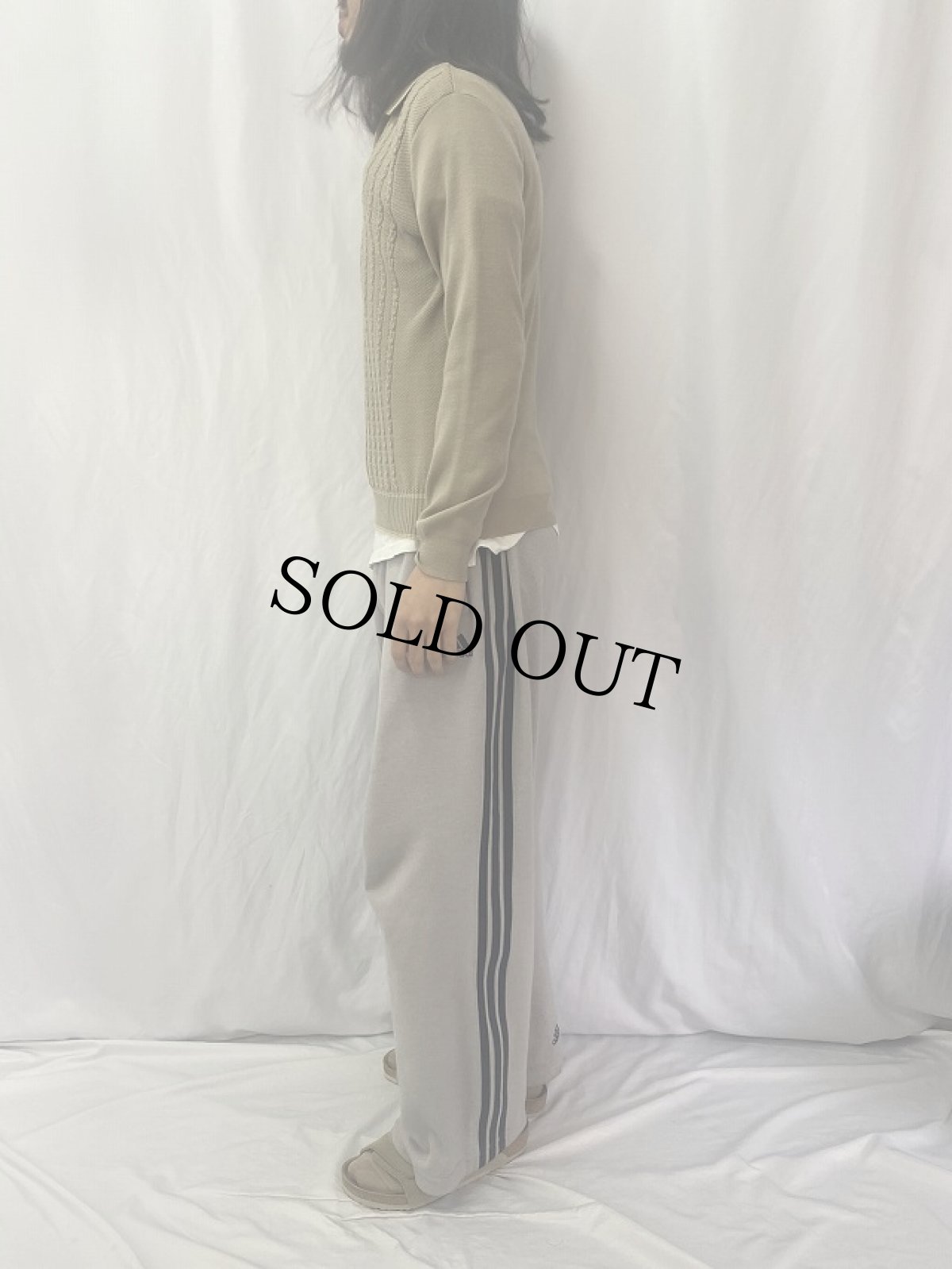 画像3: 60〜70's ARISTOCRAT CANADA製 レイヤードデザイン 長袖ニットポロシャツ M (3)