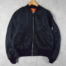 画像1: 民間品 ALPHA INDUSTRIES,INC. MA-1 フライトジャケット NAVY LARGE (1)