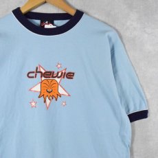 画像1: 90's STAR WARS USA製 "チューバッカ" ラメプリント リンガーTシャツ L (1)