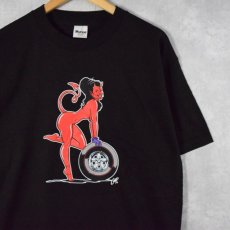 画像1: 90's〜 COOP USA製 "レッドデビル" プリントTシャツ BLACK L (1)