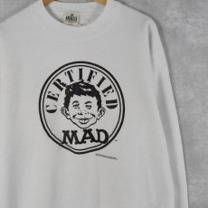 画像1: 90's MAD USA製 "ALFRED E.NEUMAN" キャラクタープリントスウェット L (1)