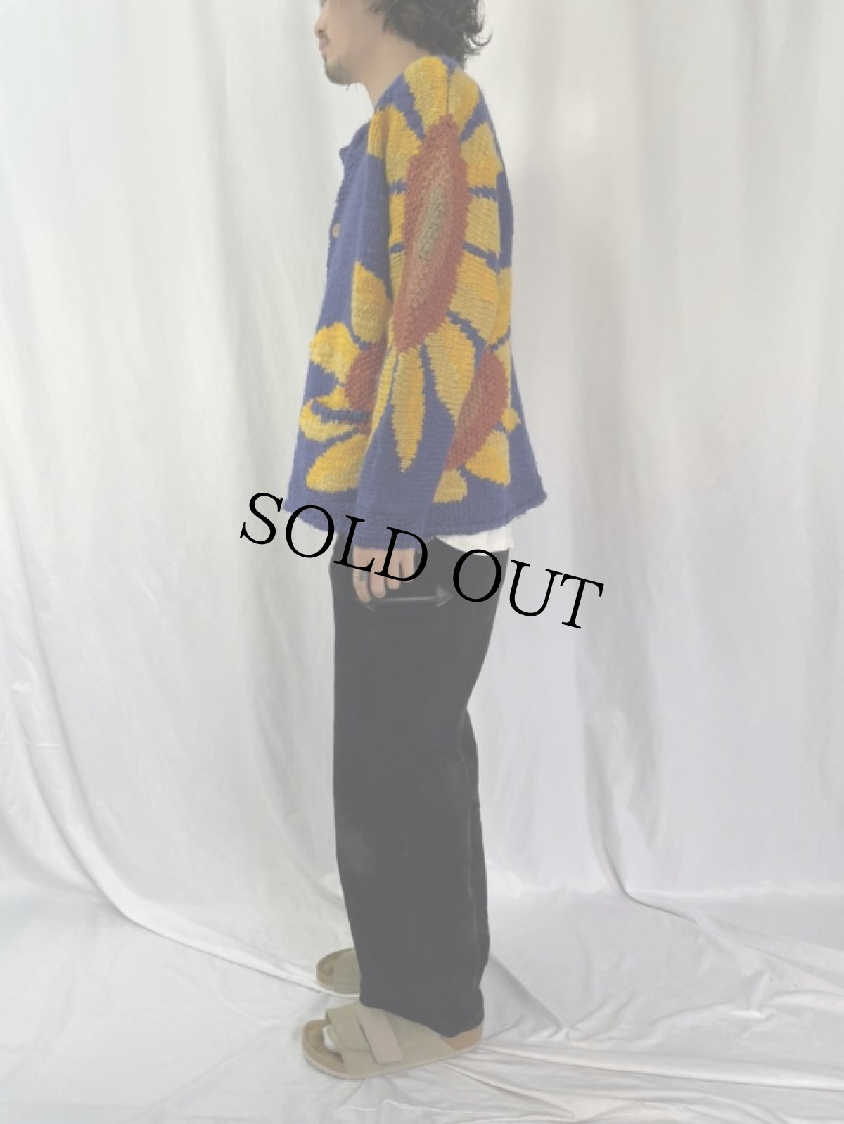 画像3: 花柄 ウールニットカーディガン (3)