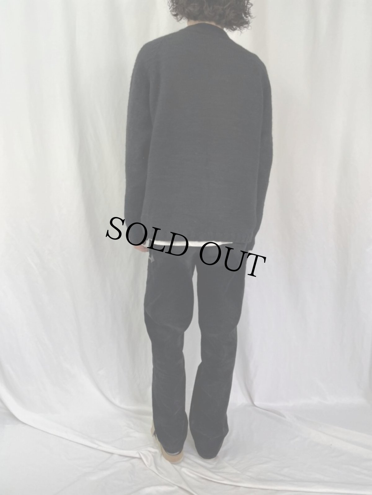 画像4: 90's ターゲットマーク ウールコットンニットセーター BLACK L (4)