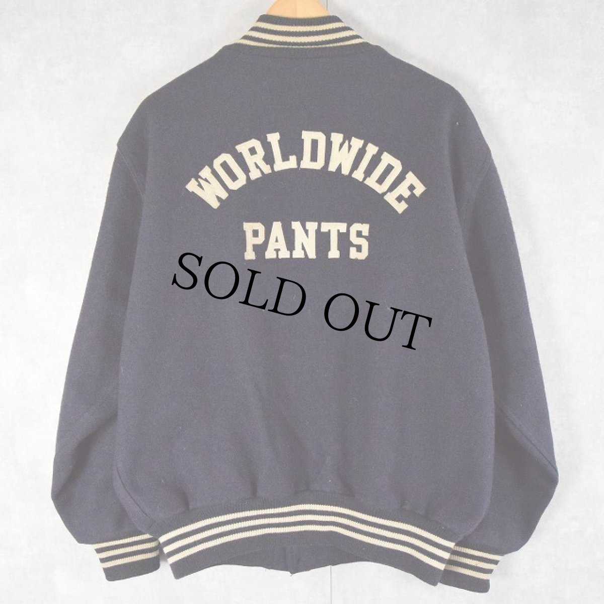 画像1: 〜80's EBBETS FIELD USA製 "WORLDWIDE PANTS" ウールスタジャン XL (1)