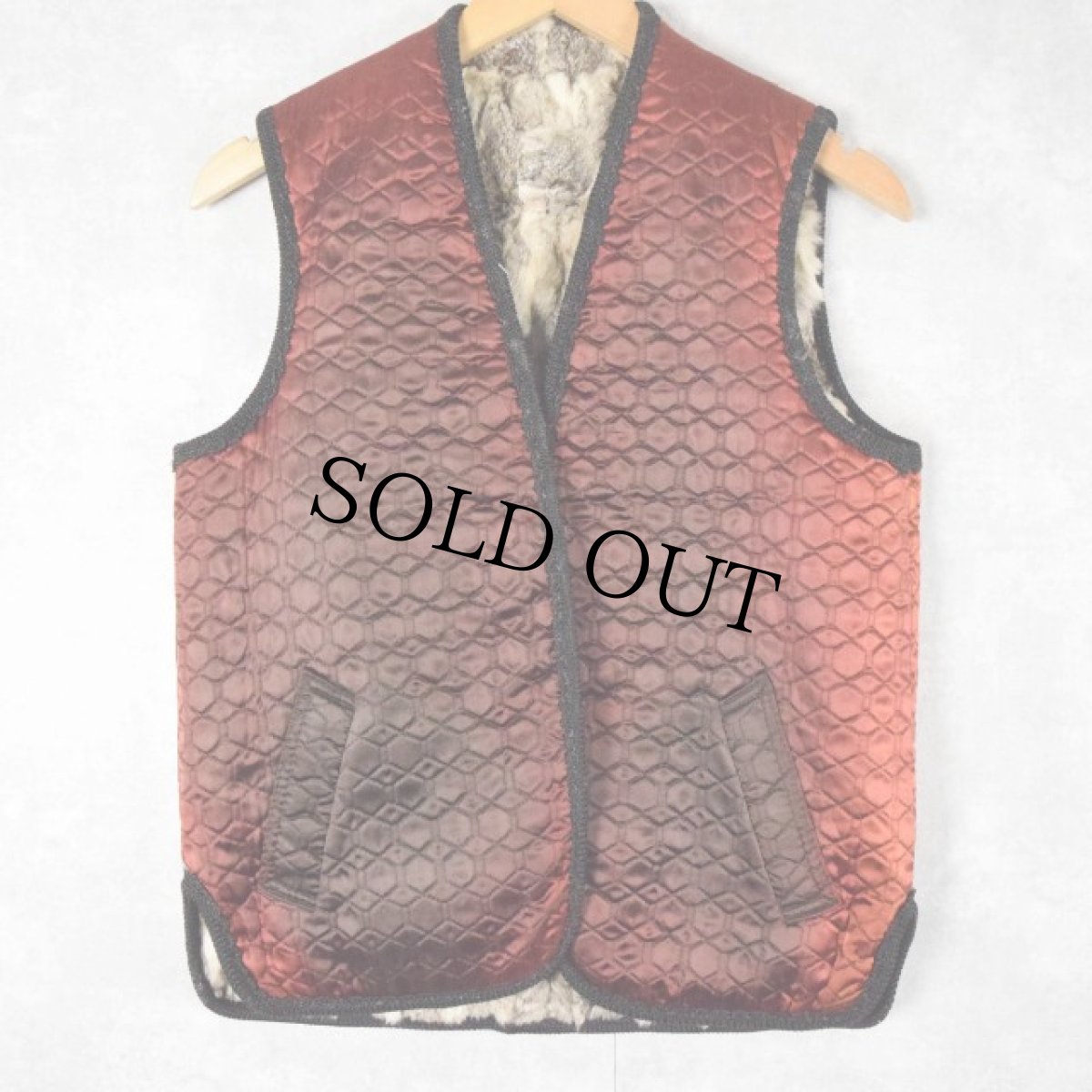 画像2: ラビットファー×キルティング リバーシブルベスト (2)