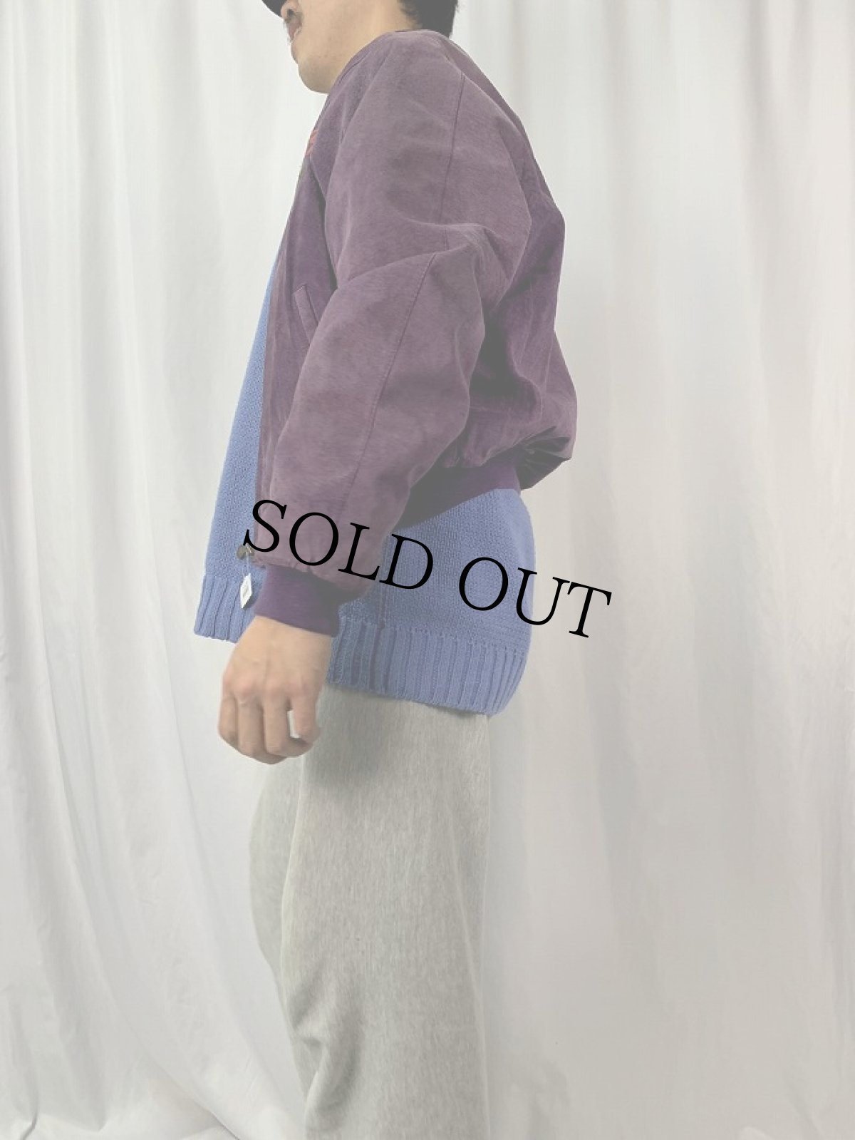 画像3: NAF NAF 刺繍入り スウェードブルゾン M (3)