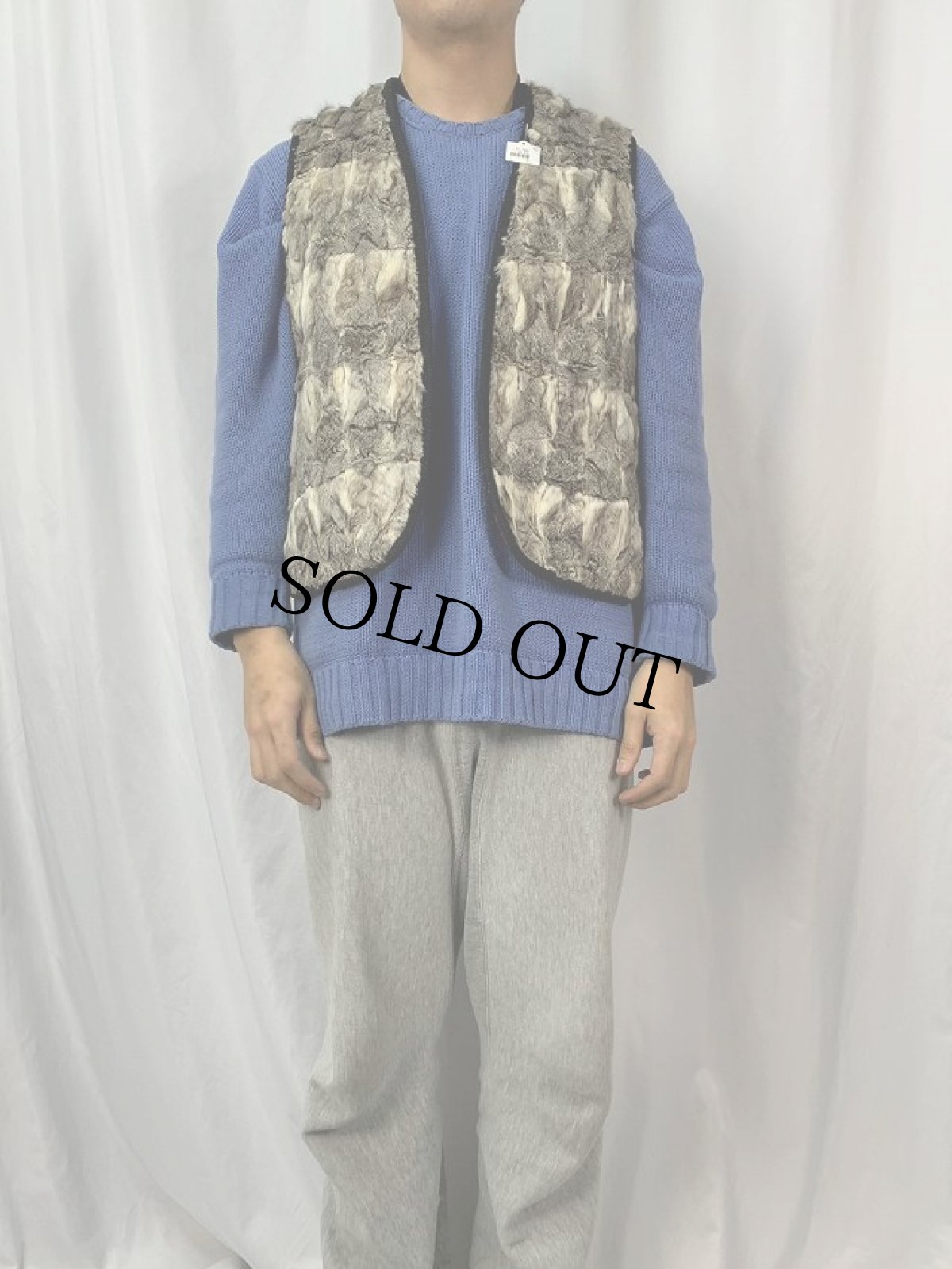 画像3: ラビットファー×キルティング リバーシブルベスト (3)