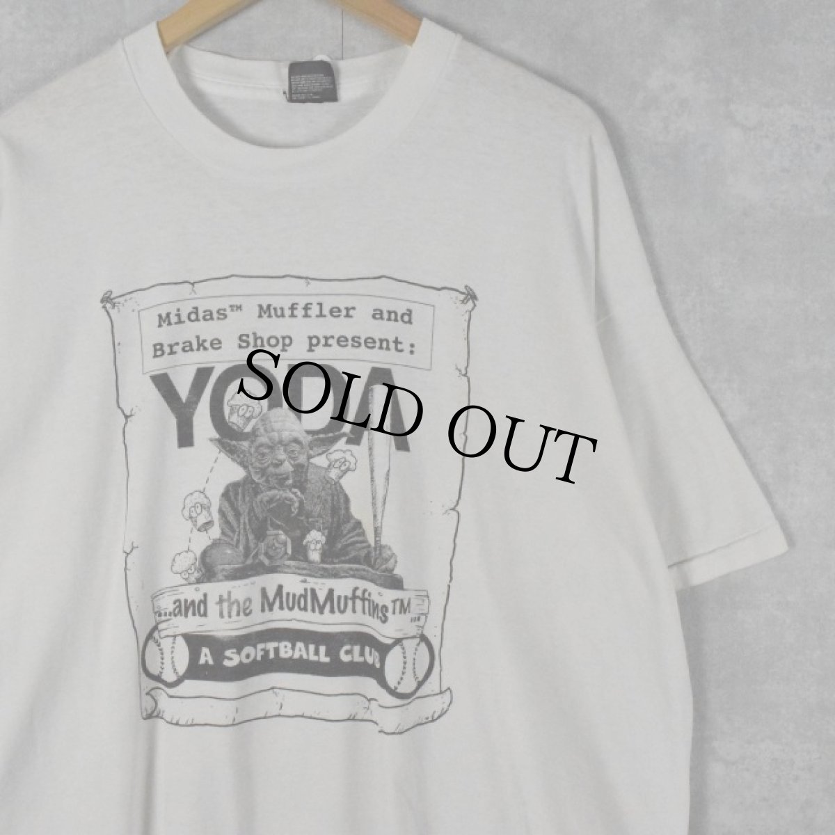 画像1: 90's USA製 YODA "A SOFTBALL CLUB" キャラクターパロディTシャツ XXL (1)