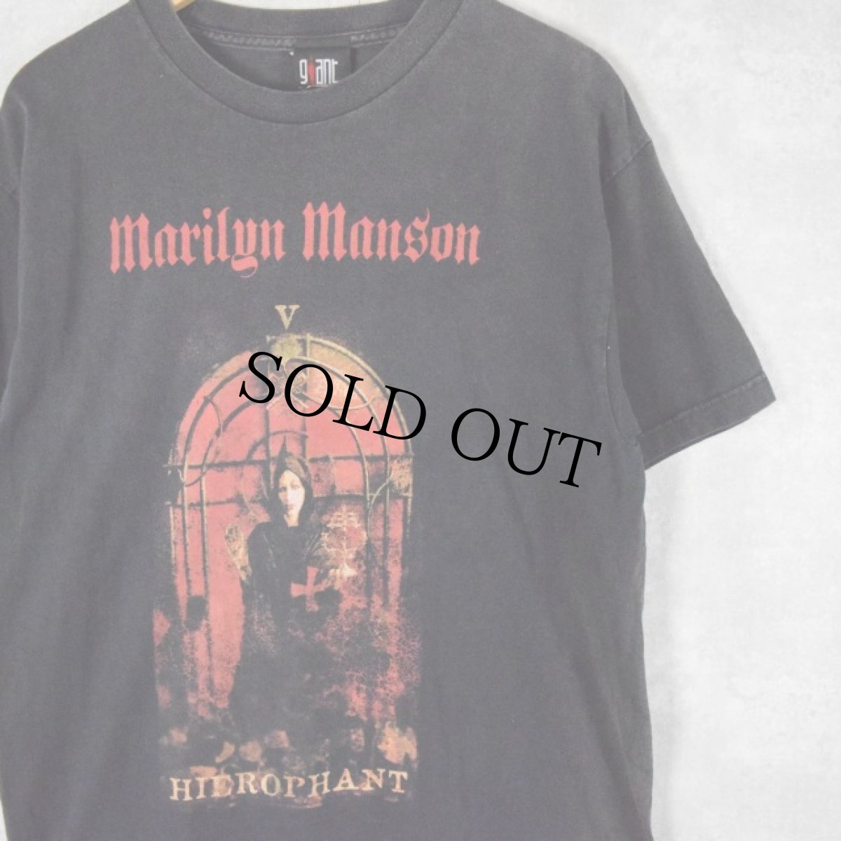 画像1: 2000's MARILYN MANSON "HIEROPHANT" ロックバンドプリントTシャツ L (1)