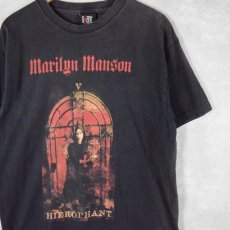 画像1: 2000's MARILYN MANSON "HIEROPHANT" ロックバンドプリントTシャツ L (1)