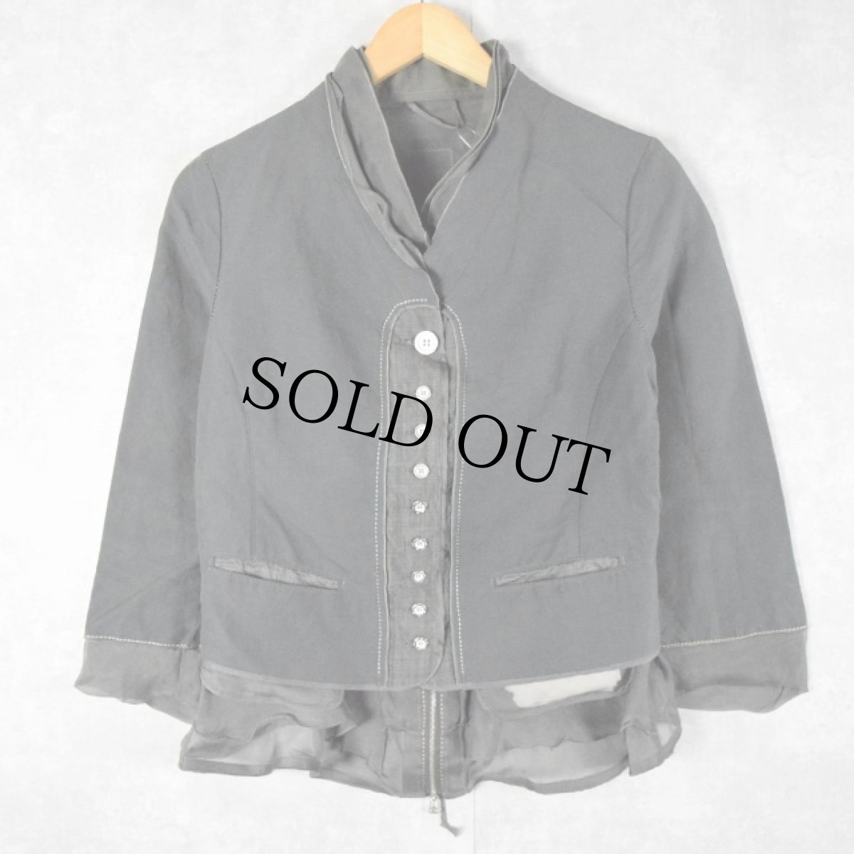 画像2: MARITHE＋FRANCOIS GIRBAUD ITALY製 レイヤードデザイン コットンリネンシャツジャケット size38 (2)