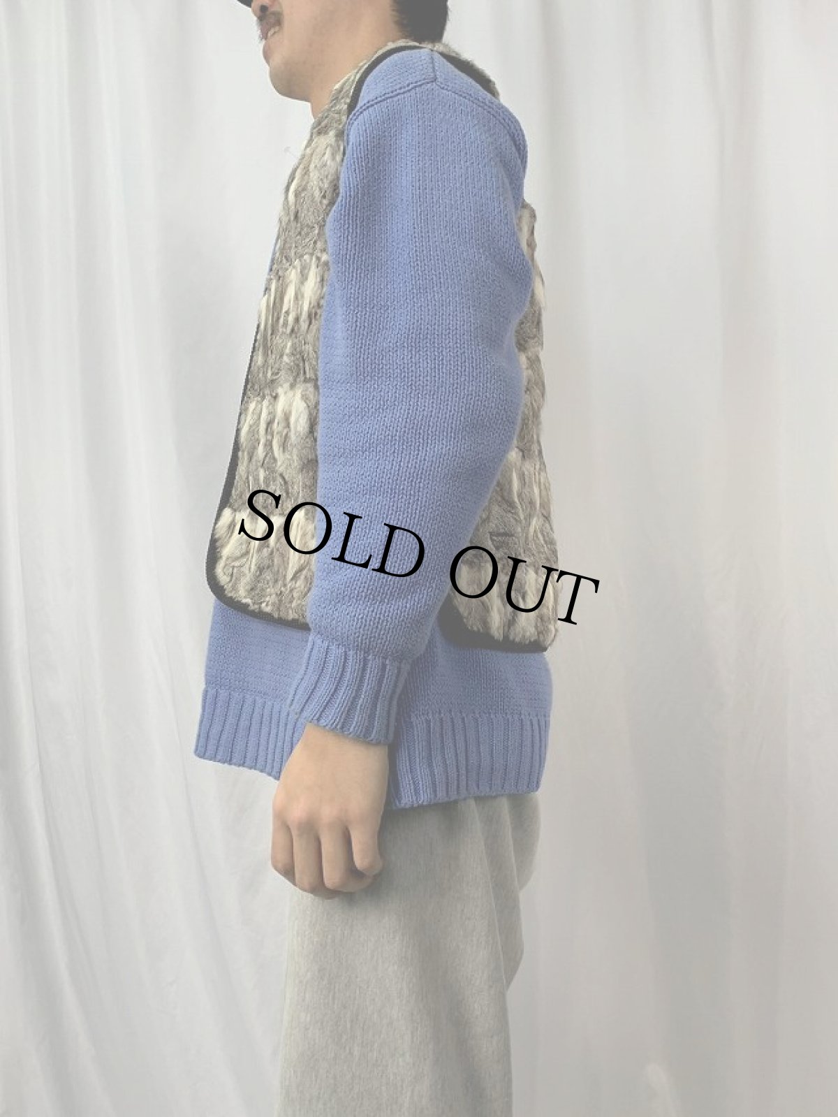 画像4: ラビットファー×キルティング リバーシブルベスト (4)