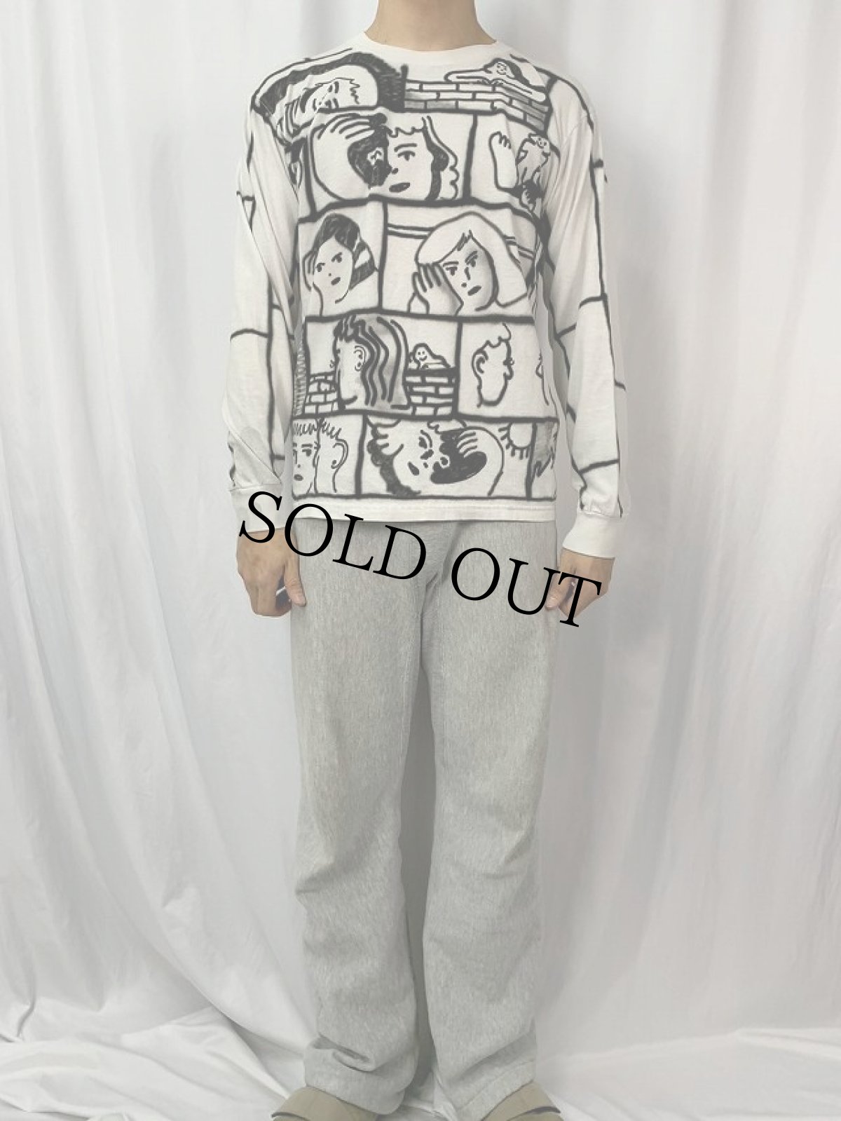 画像2: 80〜90's ハンドペイント ロンT M (2)