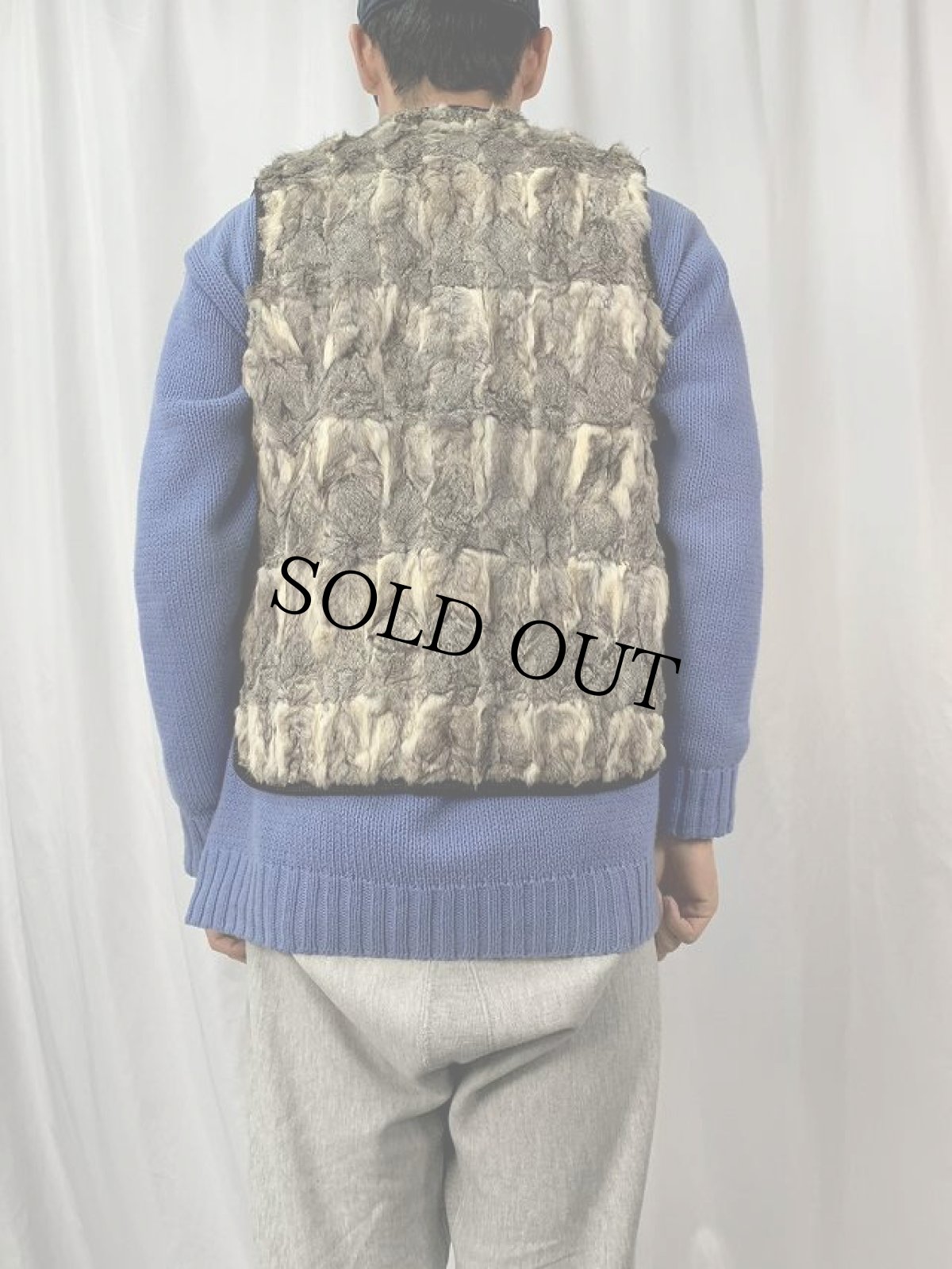 画像5: ラビットファー×キルティング リバーシブルベスト (5)