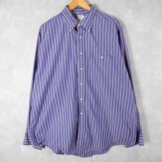 画像1: 90's〜 BROOKS BROTHERS USA製 ストライプ柄 コットンポプリンボタンダウンシャツ SIZE17 1/2-7 (1)