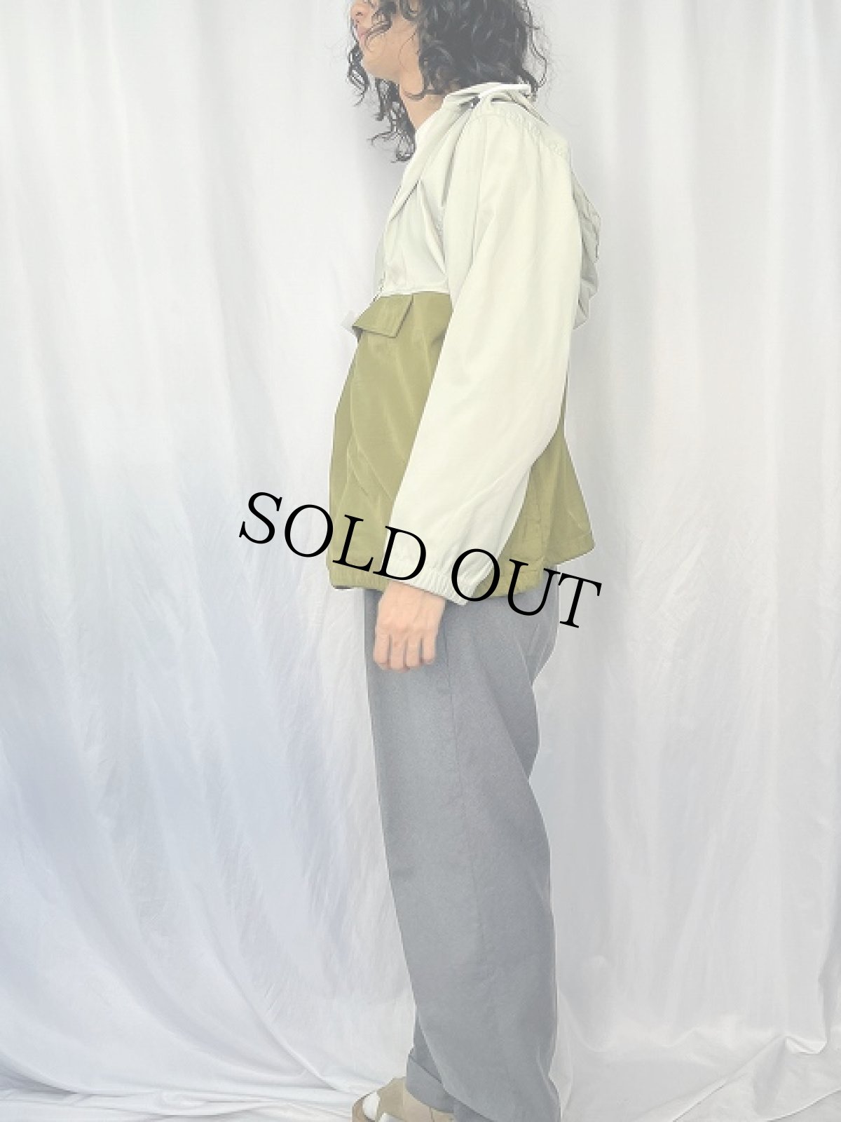 画像3: X-LARGE USA製 エンボスロゴ 2トーンカラー アノラックパーカー XL (3)