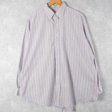 画像1: 90's BROOKS BROTHERS USA製 ストライプ柄 コットンポプリンボタンダウンシャツ SIZE17 1/2-5 (1)