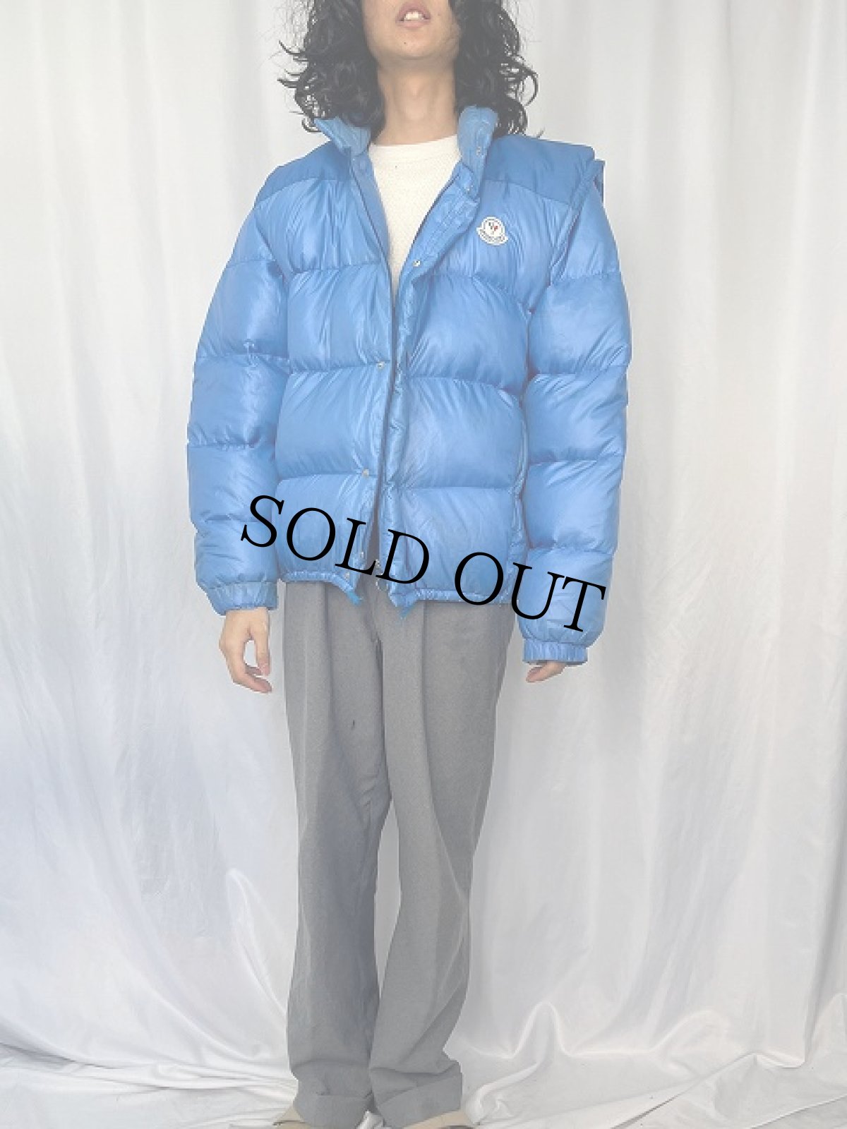 画像2: 70〜80's MONCLER FRANCE製 ドッキングデザイン ダウンジャケット (2)