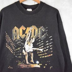 画像1: 2000's AC/DC IRELAND製 "Stiff Upper Lip" ロックバンド プリントスウェット BLACK L (1)