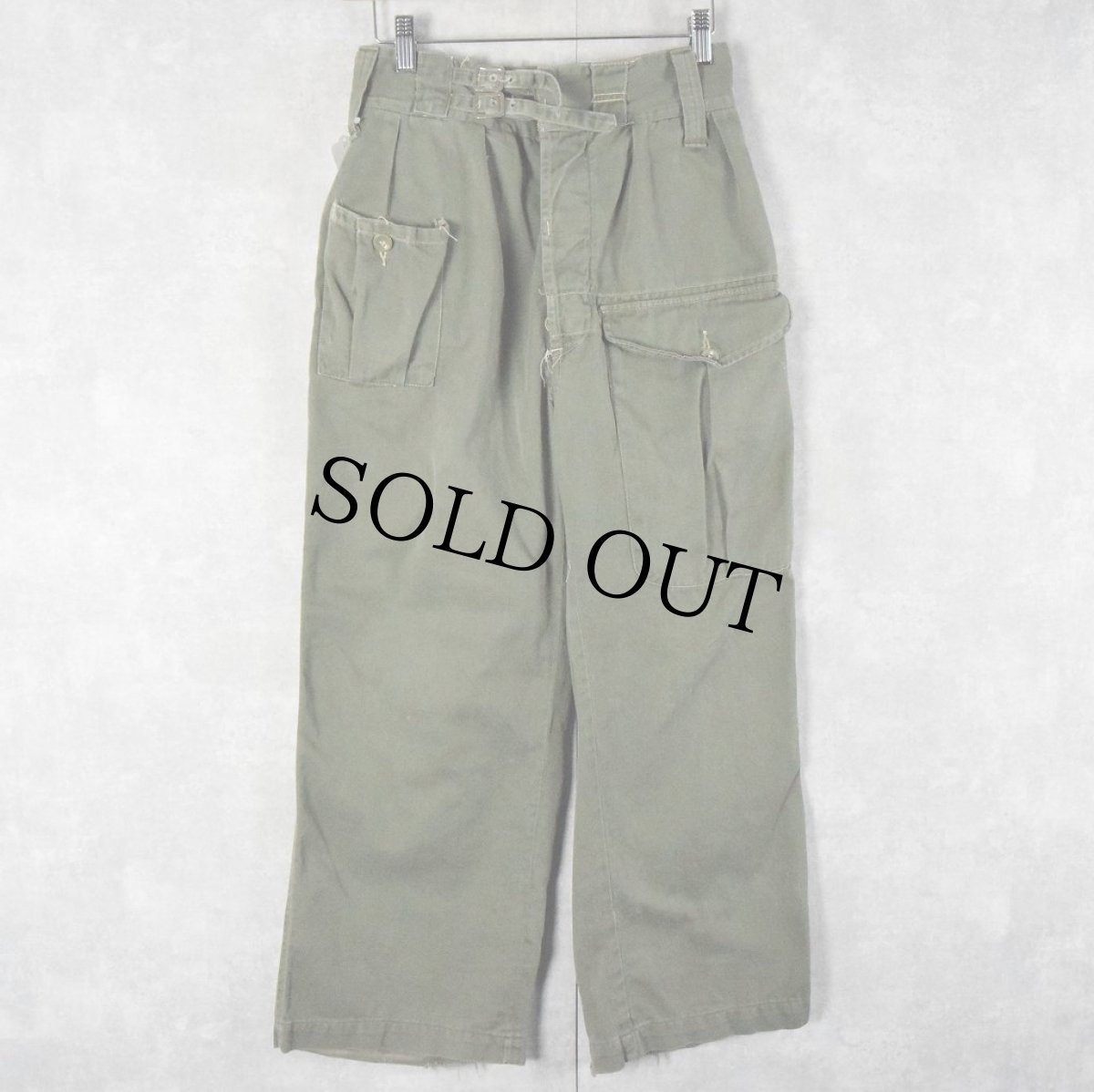 画像2: 70's オランダ軍 ベルテッドフィールドパンツ W25-27 (2)