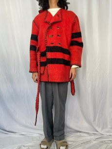 画像2: 60's ハンドメイド Baron woolen mills ダブルブレスト ラグフードコート (2)