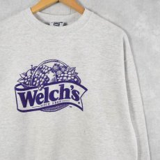 画像1: 90's Lee "Welch's" 飲料メーカー ロゴプリントスウェット L (1)