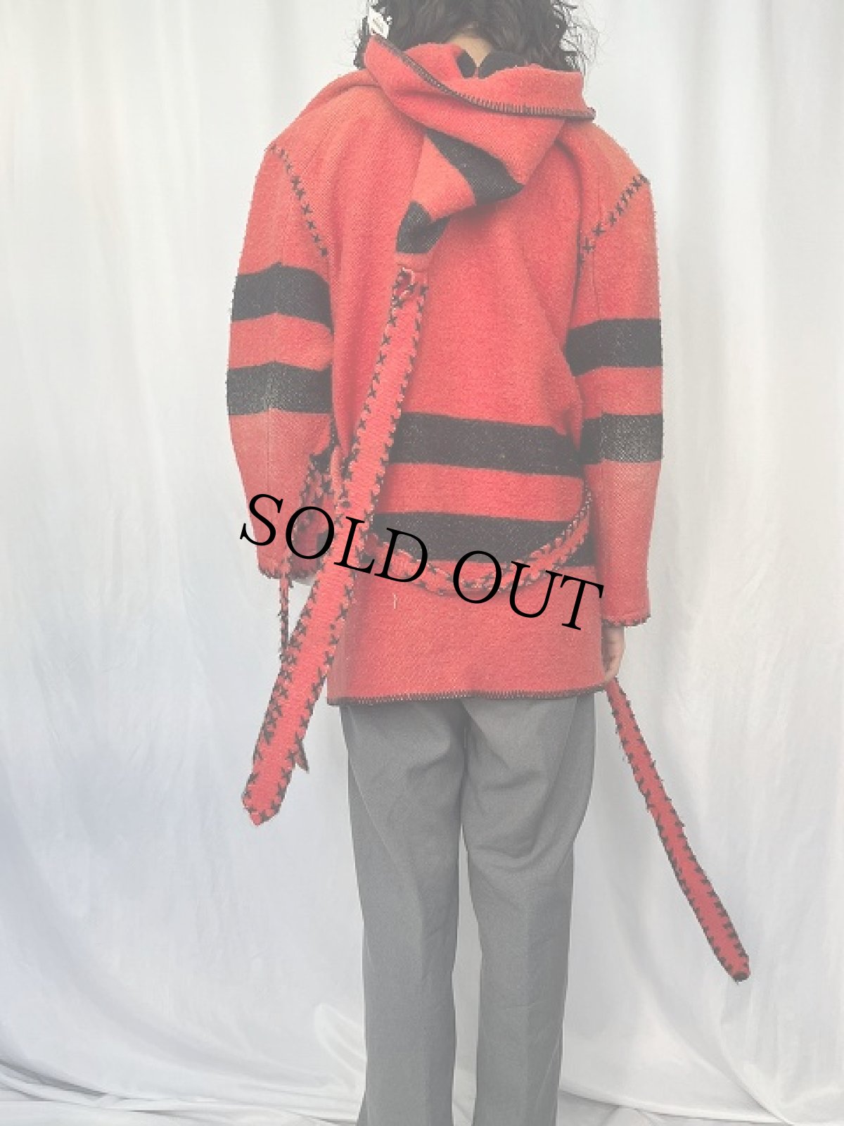 画像4: 60's ハンドメイド Baron woolen mills ダブルブレスト ラグフードコート (4)