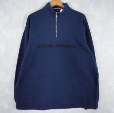 画像1: 90's POLO SPORT Ralph Lauren ハーフジップ リブスウェット XXL NAVY (1)