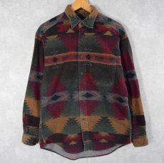 画像1: 90's Woolrich USA製 ネイティブ柄 ネルシャツ M (1)