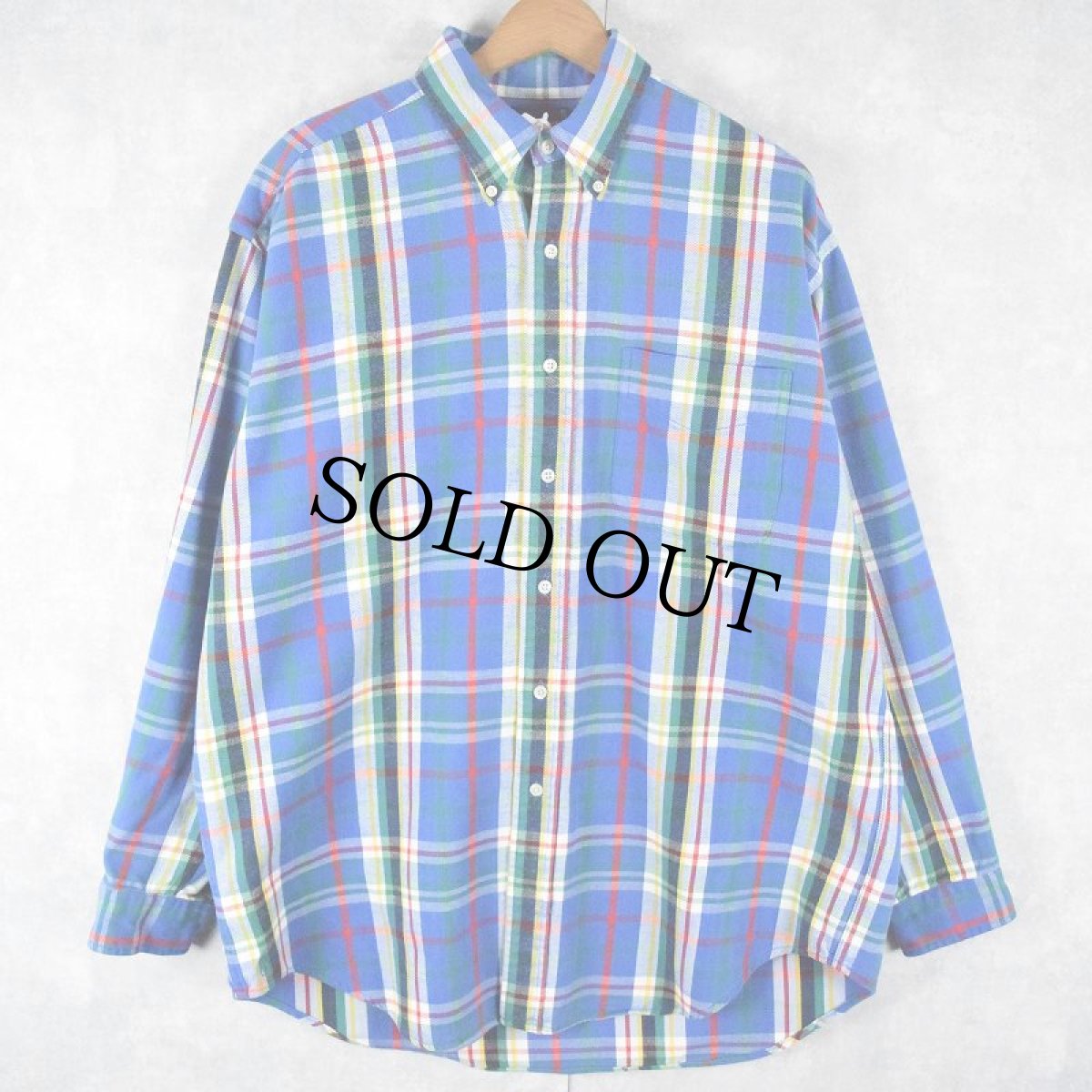 画像1: 90's〜 POLO Ralph Lauren "The Big Shirt" チェック柄 ヘビーネルシャツ M (1)