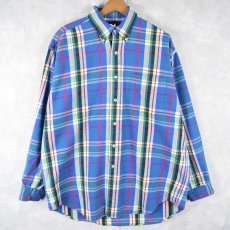 画像1: 90's〜 POLO Ralph Lauren "The Big Shirt" チェック柄 ヘビーネルシャツ M (1)