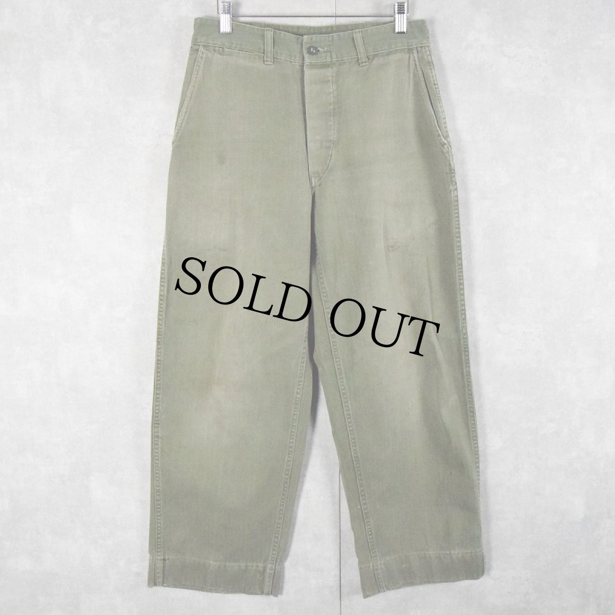 画像1: 40's U.S.NAVY N-3 Cottontwill Trousers W31 (1)