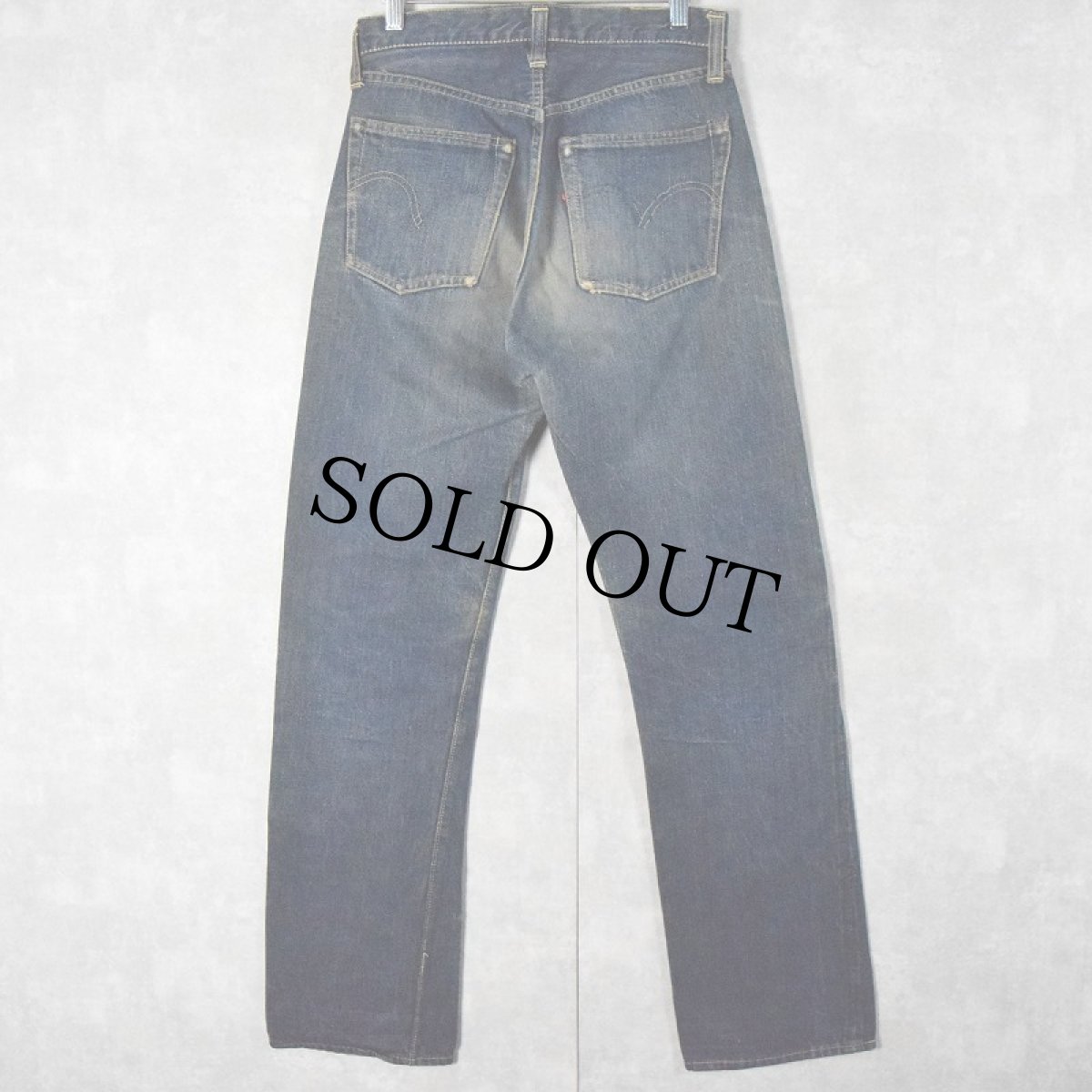 画像2: 40〜50's LEVI'S 501XX 革パッチ 片面タブ デニムパンツ W29 (2)