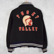 画像1: "TUSKY VALLEY" ワッペン付き ウールスタジャン (1)