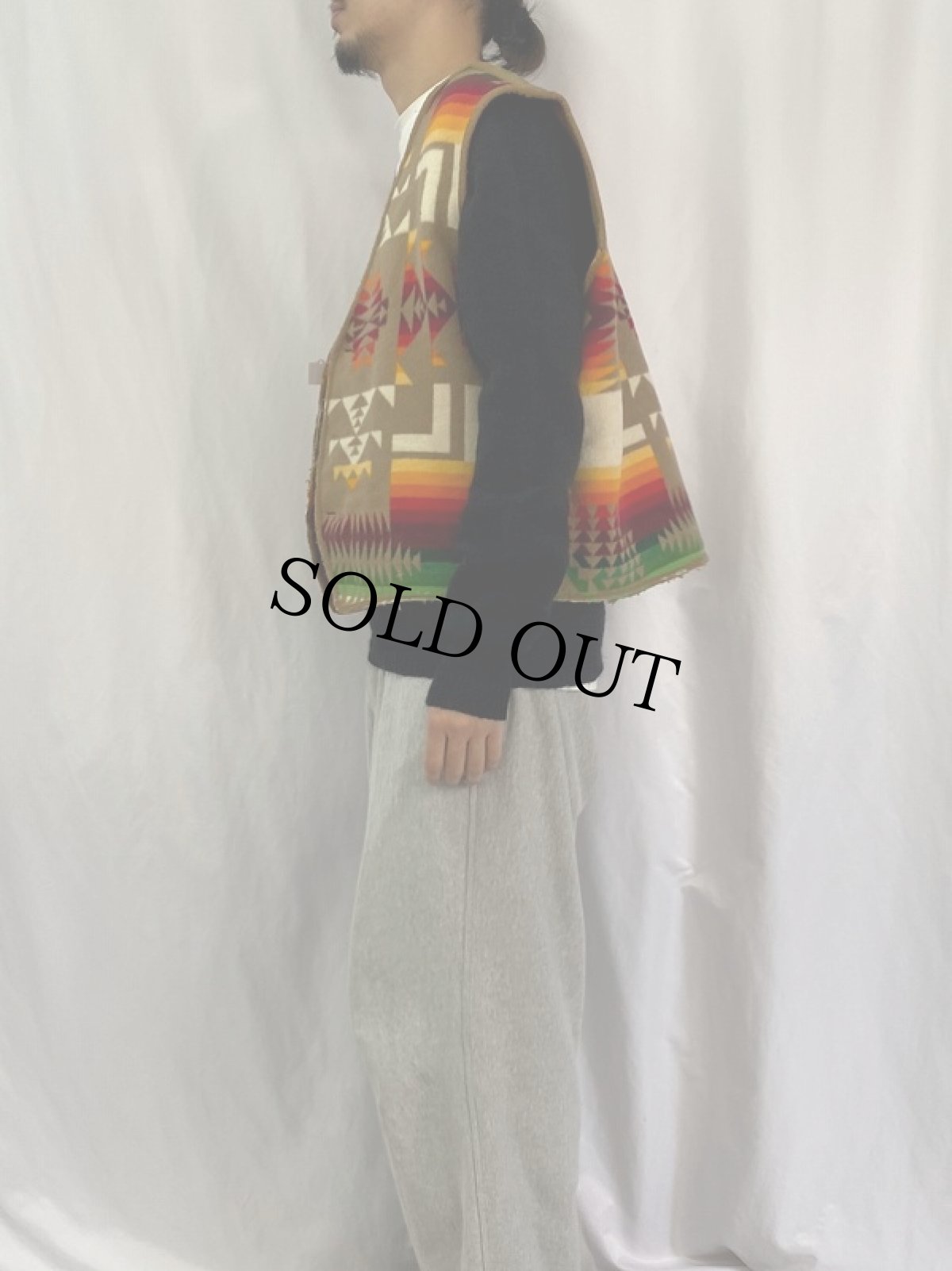 画像3: VINTAGE ネイティブ柄 ブランケットベスト (3)