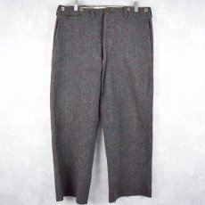 画像1: 70's "MALONE PANTS" チェック柄 メルトンウールパンツ W32 (1)