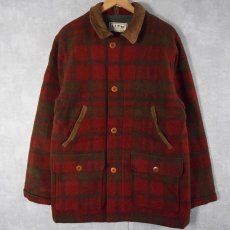 画像1: 80's L.L.Bean USA製 チェック柄 ウールハンティングジャケット M (1)