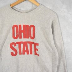 画像1: 70's Champion 赤単色タグ REVERSE WEAVE USA製 "OHIO STATE" プリントスウェット M (1)