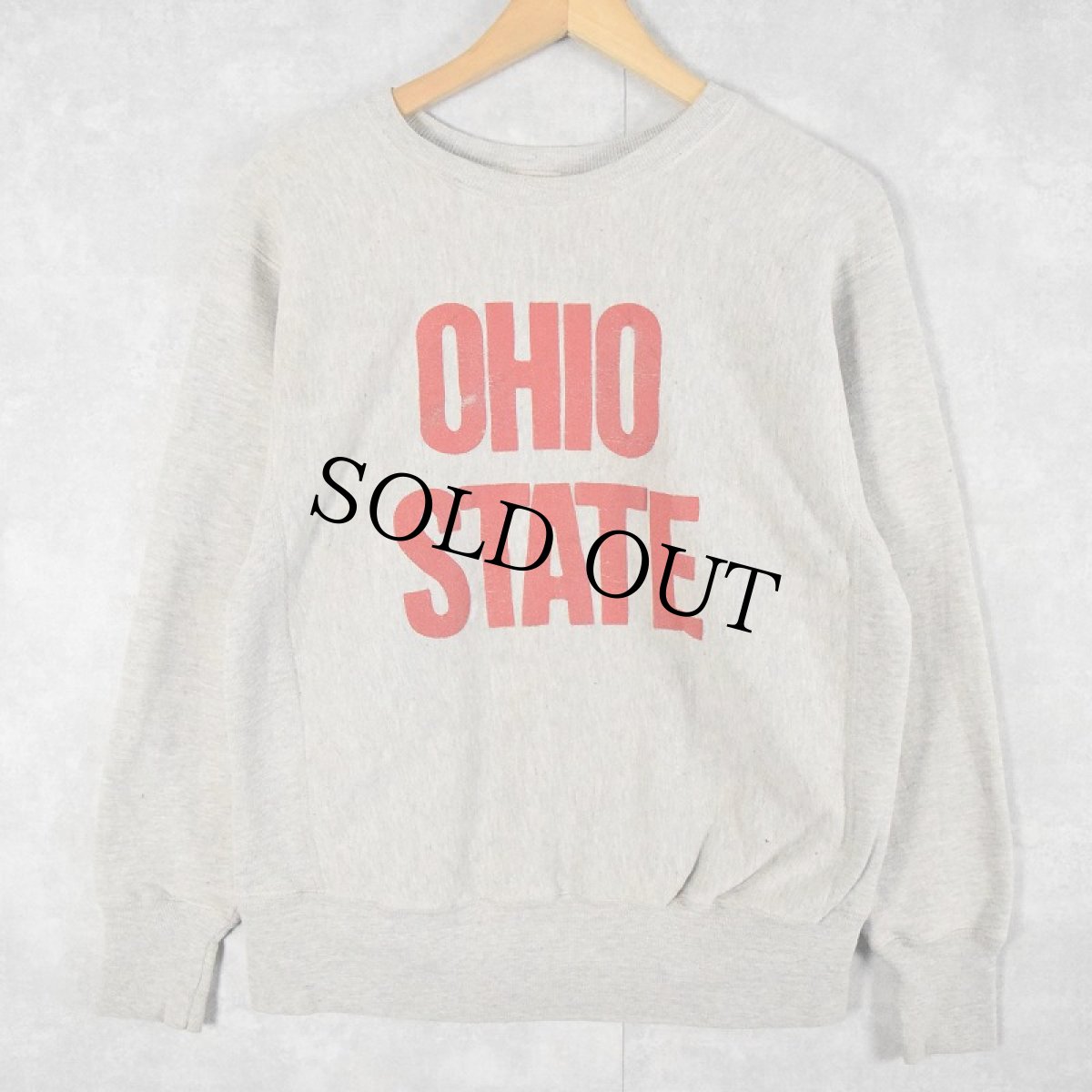 画像2: 70's Champion 赤単色タグ REVERSE WEAVE USA製 "OHIO STATE" プリントスウェット M (2)