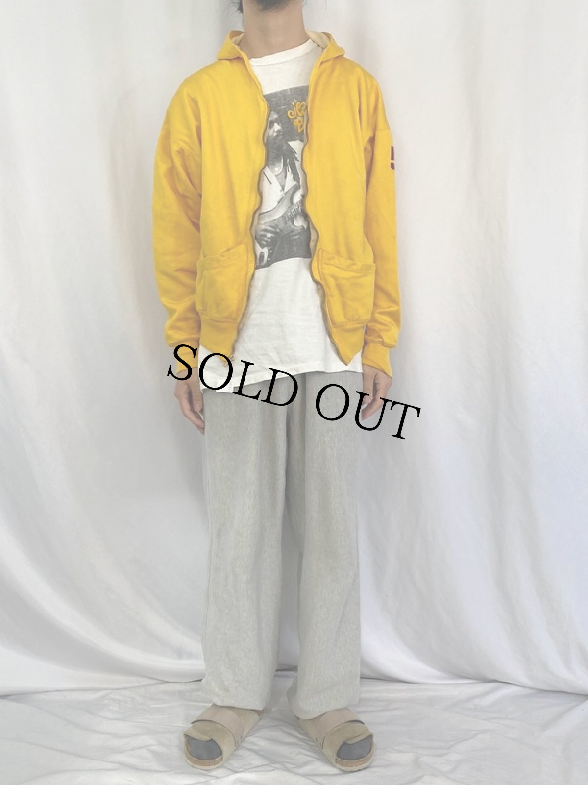 画像2: 50〜60's Champion 小文字ランタグ USA製 "APACHES" ダブルフェイス レーヨンスウェットジップパーカー L (2)