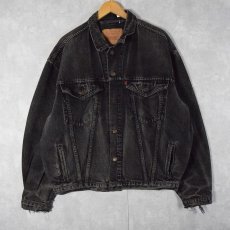 画像1: 90's Levi's 75525-0260 ブラックデニムジャケット L (1)