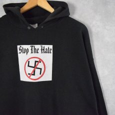 画像1: 90's "Stop The Hate" プリントスウェットフーディー XXL (1)