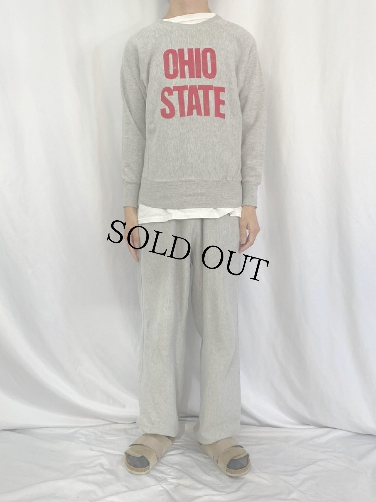 画像3: 70's Champion 赤単色タグ REVERSE WEAVE USA製 "OHIO STATE" プリントスウェット M (3)