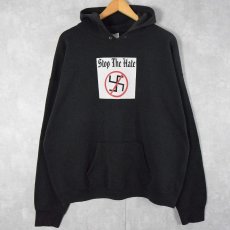 画像2: 90's "Stop The Hate" プリントスウェットフーディー XXL (2)