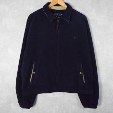 画像1: POLO Ralph Lauren "POLATEC" ロゴ刺繍 フリーススイングトップ NAVY XL (1)